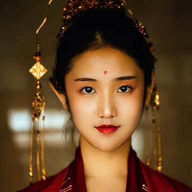 惊艳红衣女生头像，唯美古风真人头像