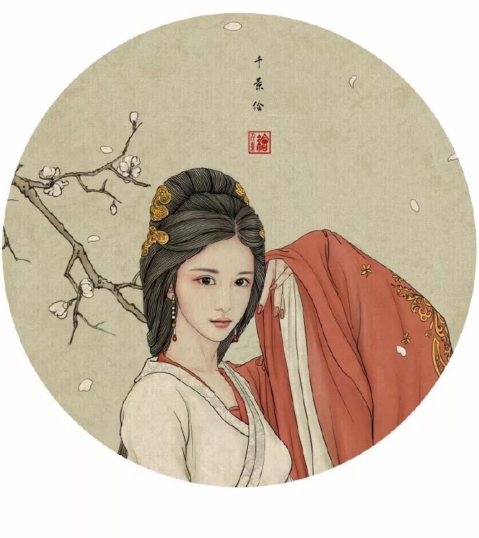 惊艳手绘插画：古风线条画出女子极致的美