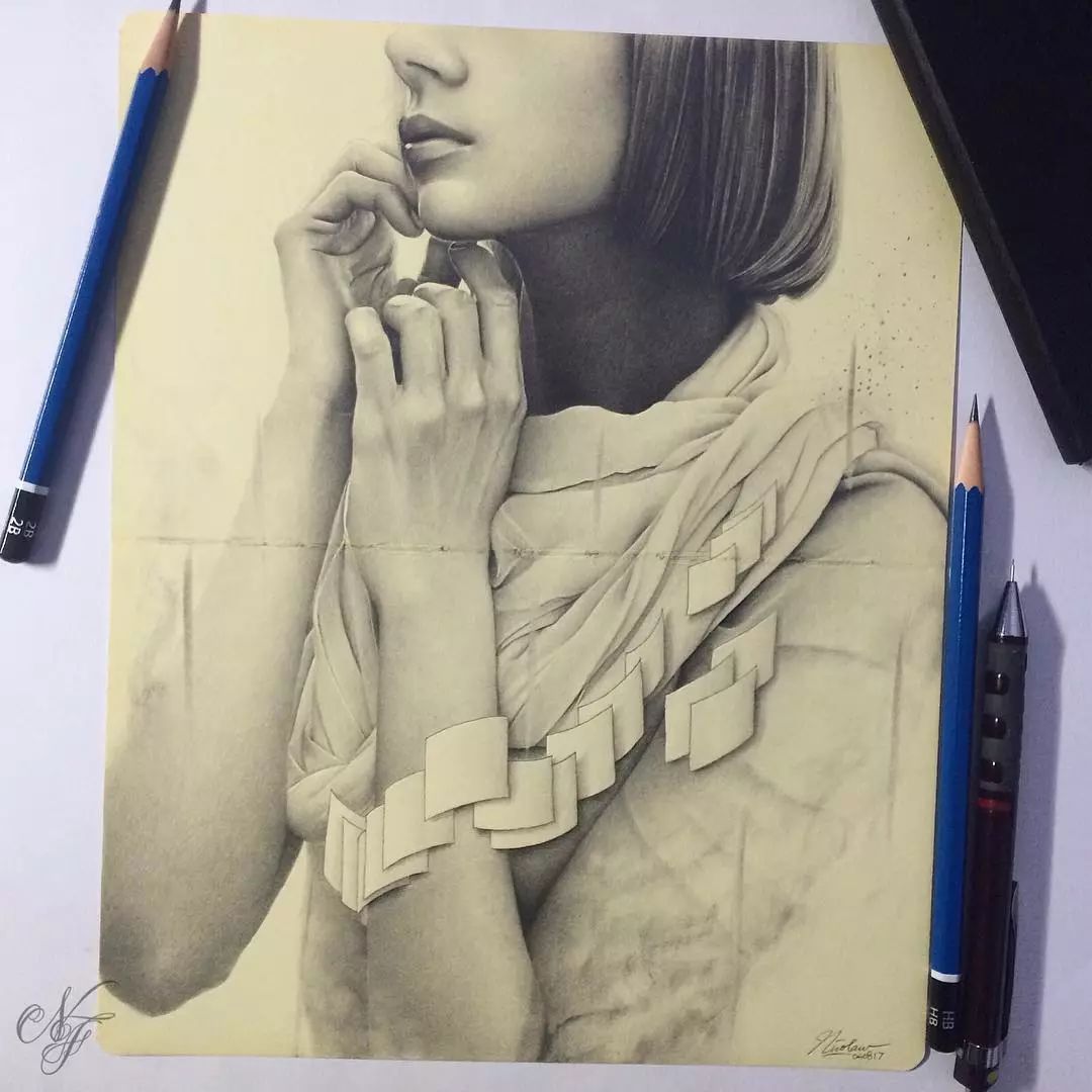 一组令人惊叹的精致细腻手绘插画