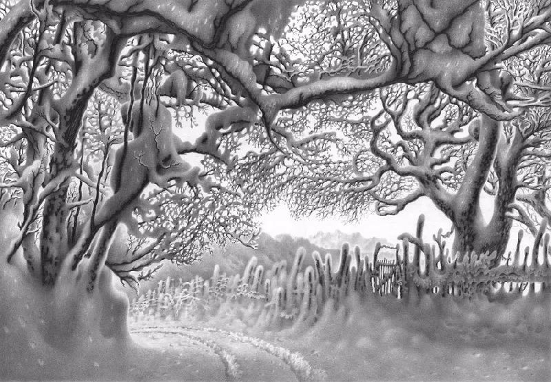 画雪成魔黑白插画：纯粹用心把一件事反复做
