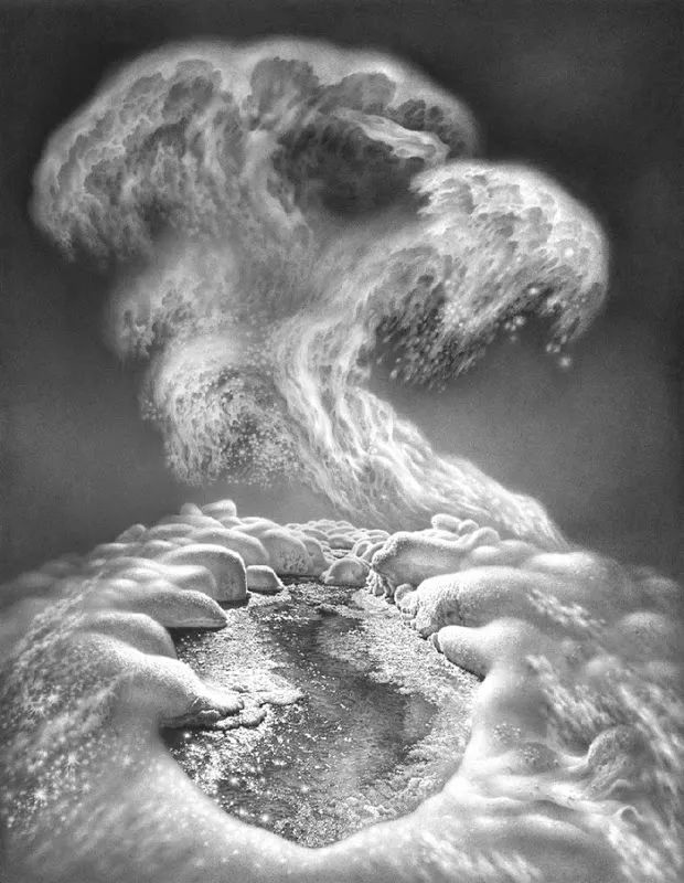画雪成魔黑白插画：纯粹用心把一件事反复做