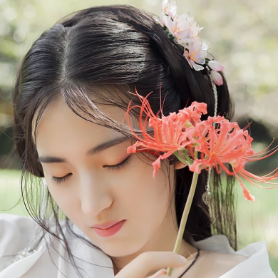 高傲冷艳彼岸花唯美古风真人女生头像