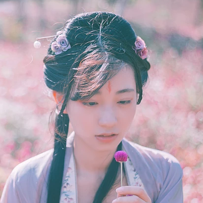 花香书香小清新唯美古风真人女生头像