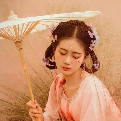 迷碟唯美古风真人女子头像