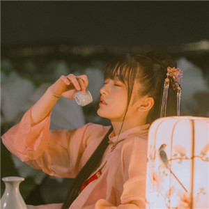 夜色杏粉小依独醉酒古风头像，女生古风头像
