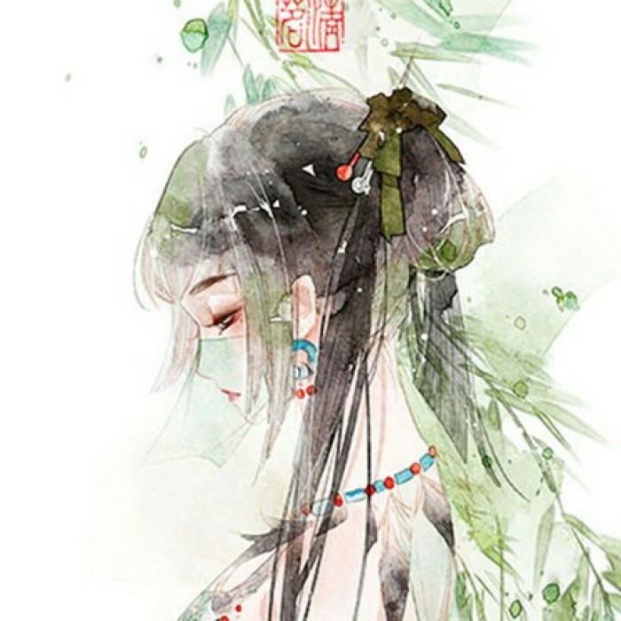 水墨风古典女子头像，古风唯美头像。