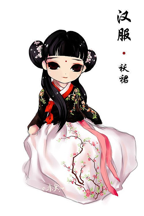 古风汉服Q版女子人物图片