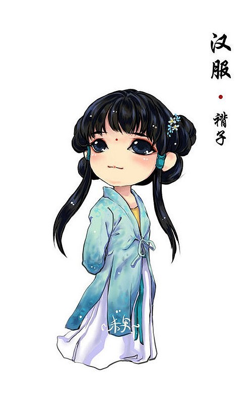 古风汉服Q版女子人物图片