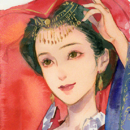 惊艳的手绘古风头像，古风水彩美人头像图集